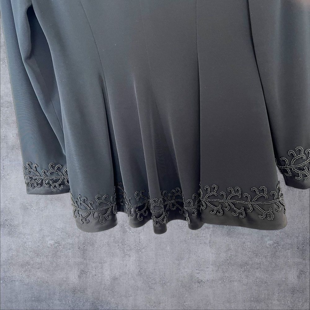 Vintage black embellished long jacket size 6 - Picture 7 of 7